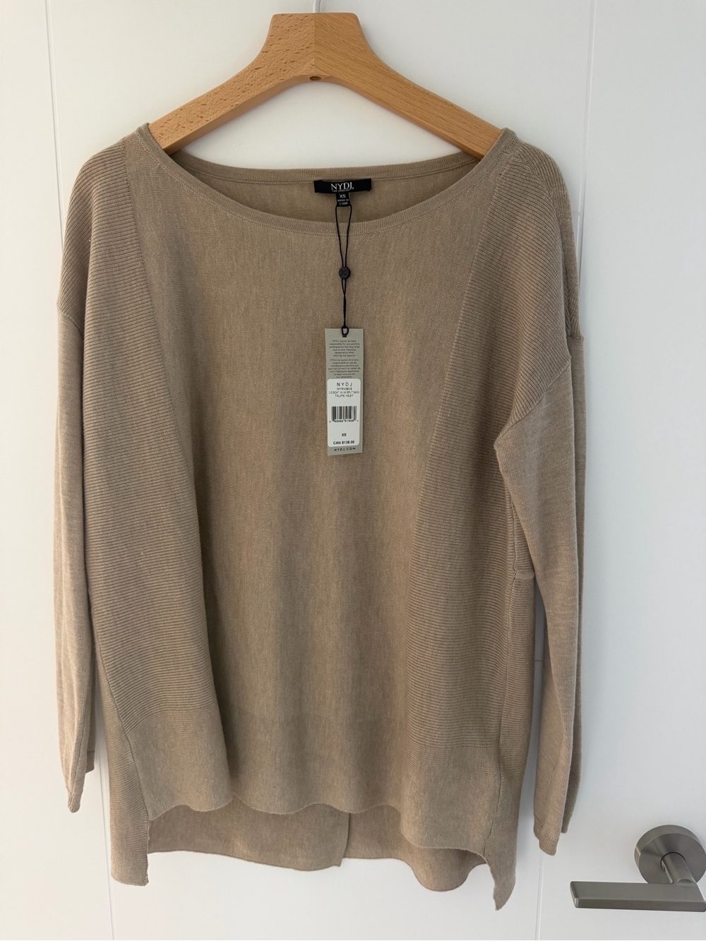 NYDJ Women's Beige Boatneck Lightweight Sweater